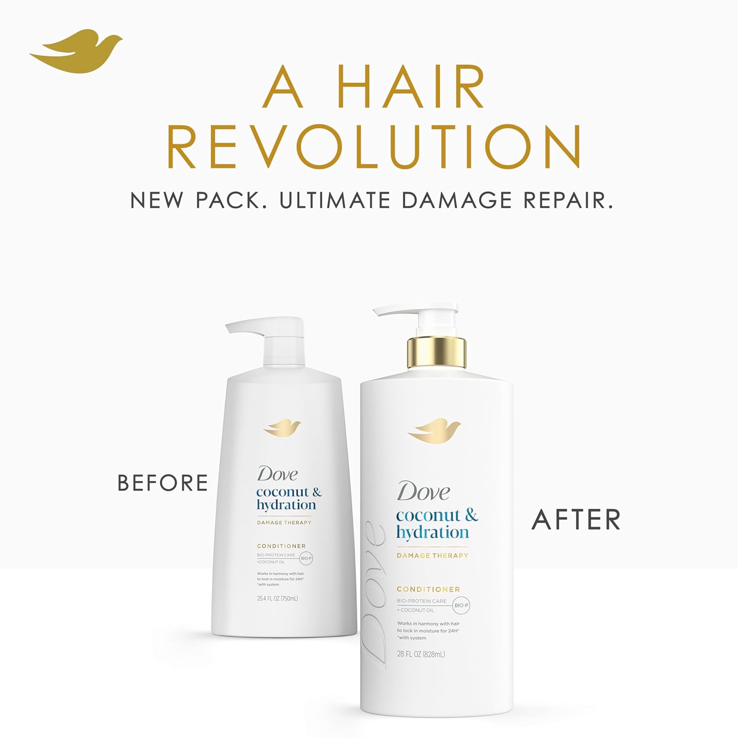 Dove Conditioner Coconut & Hydration for Dry Hair with Bio-Protein Care Technology and Coconut Oil 28 Fl Oz