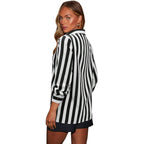 Siliteelon Button Down Shirts For Women Striped Dress Shirts Long Sleeve Casual Collared Office Work Blouses Tops