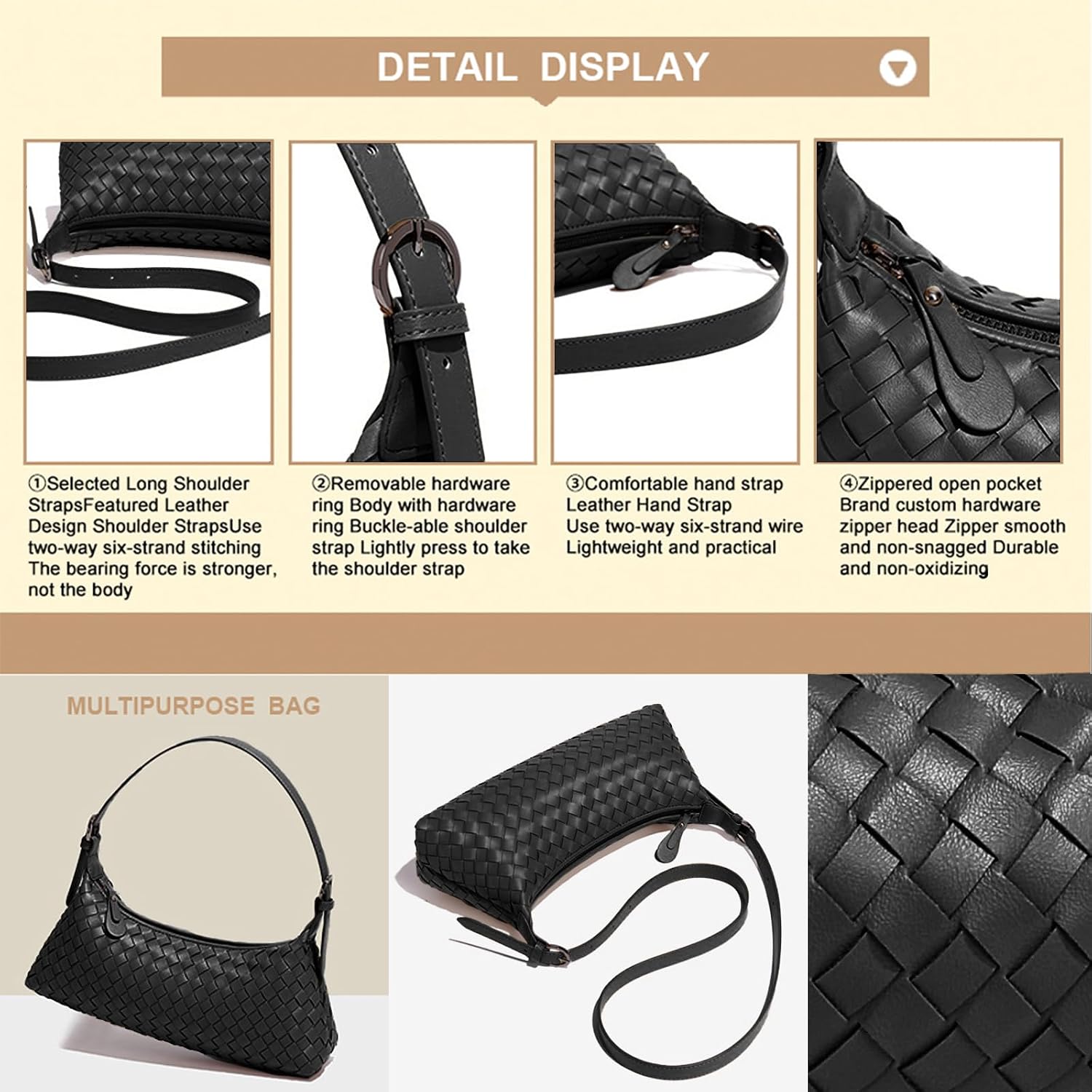 Handbags Shoulder Bags For Women Small Bags Women'S Woven Tote Bag Crossbody Handbag Travel Hand Bag Purse Hobo