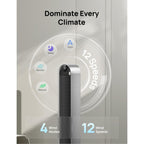 Dreo Smart Tower Fan For Bedroom, 120° Oscillating Fan, 20Db Quiet Dc Motor | 28Ft/S Airflow, 12 Speeds, 4 Modes Bladeless Standing Fan, 12H Timer Cooling Fan For Home, Living Room, App & Alexa Control