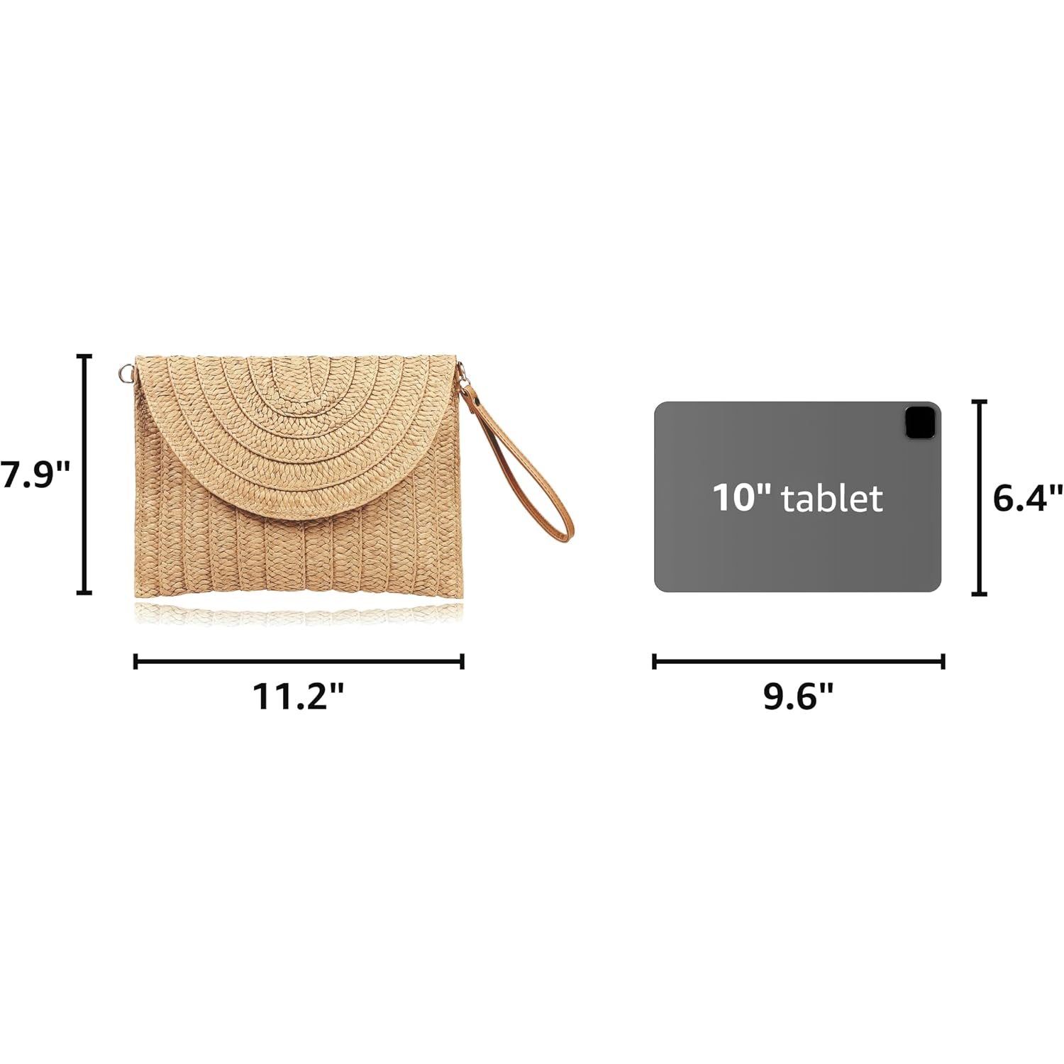 Cookooky Straw Clutch Handbag Summer Beach Straw Purse For Women Woven Envelope Bag | Straw