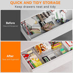 6 Pack Large Clear Plastic Drawer Organizer Trays, Acrylic Kitchen Drawer Organization And Storage Dividers, Non-Slip Storage Bins For Makeup, Kitchen Utensils, Bathroom, Jewelries And Office Desk