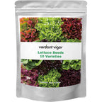20,000+ Lettuce Seeds, Heirloom Vegetable Seed For Planting Indoor Outdoor, 10 Varieties Of Fresh Salad Greens For Hydroponics Kit, Easy To Grow For Garden Beginners, Non-Gmo