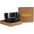 Bighake Men'S Genuine Leather Dress Belt, Handmade Leather Jeans Belt For Men Work Business And Casual