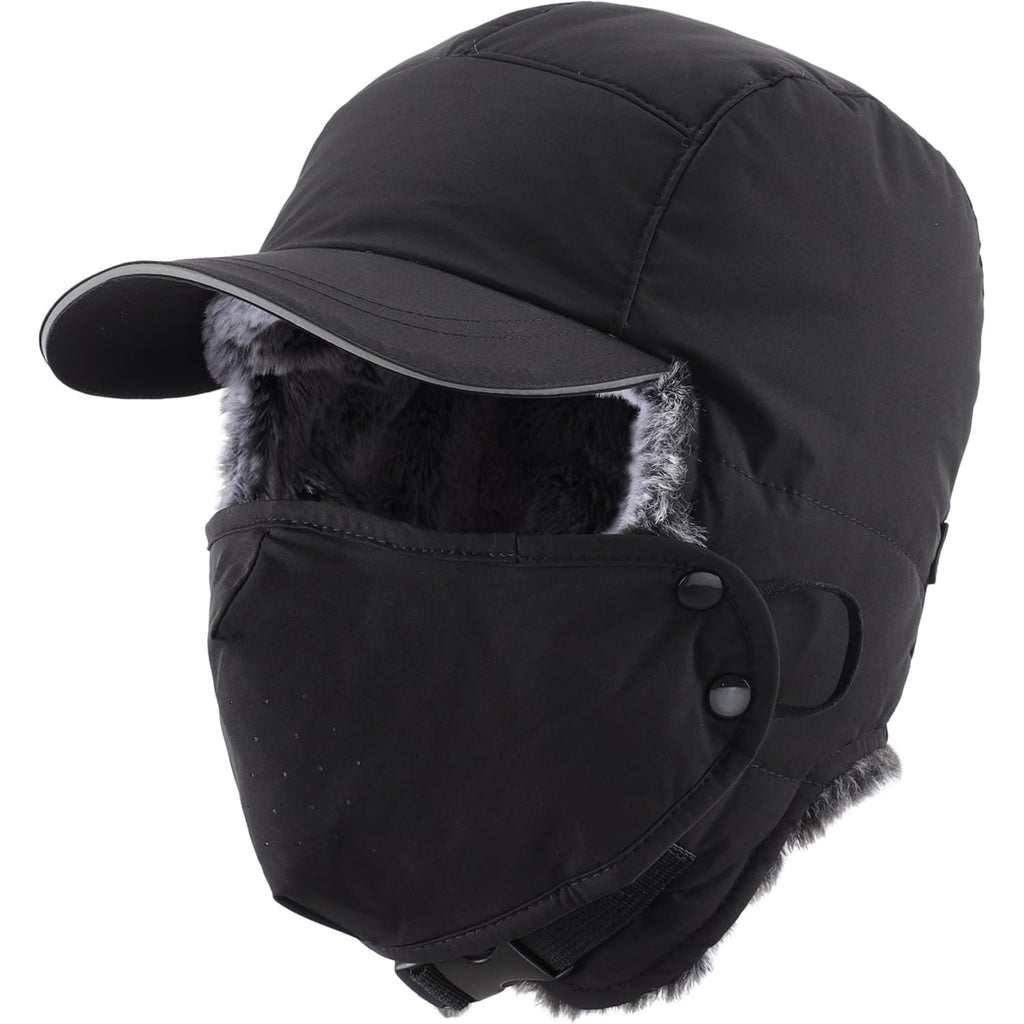 Connectyle Trapper Hat for Men Women Faux Fur Winter Hat with Ear Flaps Water-Resistant Hunting Hats Ushanka Skiing Cap