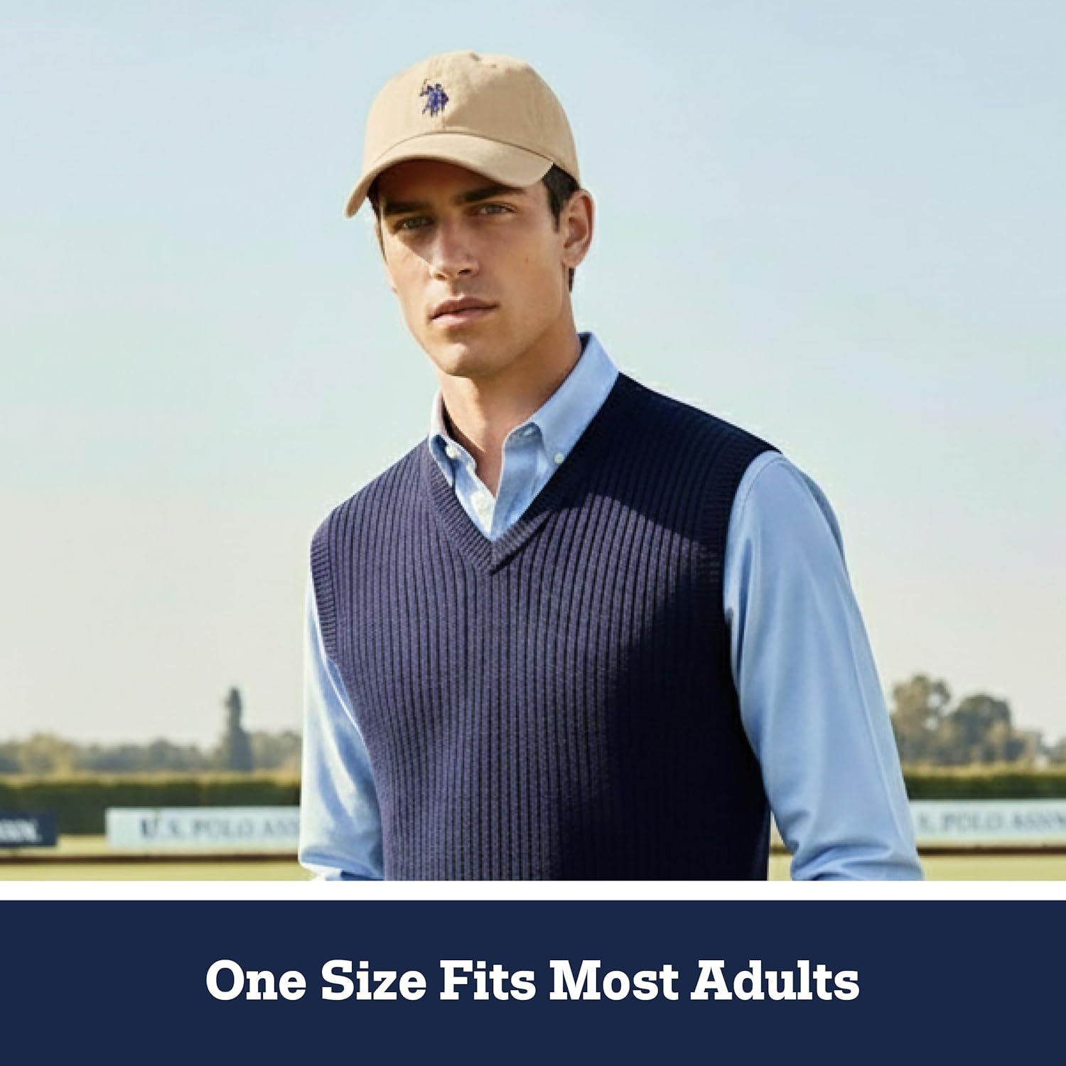 U.S. Polo Assn. Baseball Cap, 100% Cotton Adjustable Dad Hat with Small Pony Logo