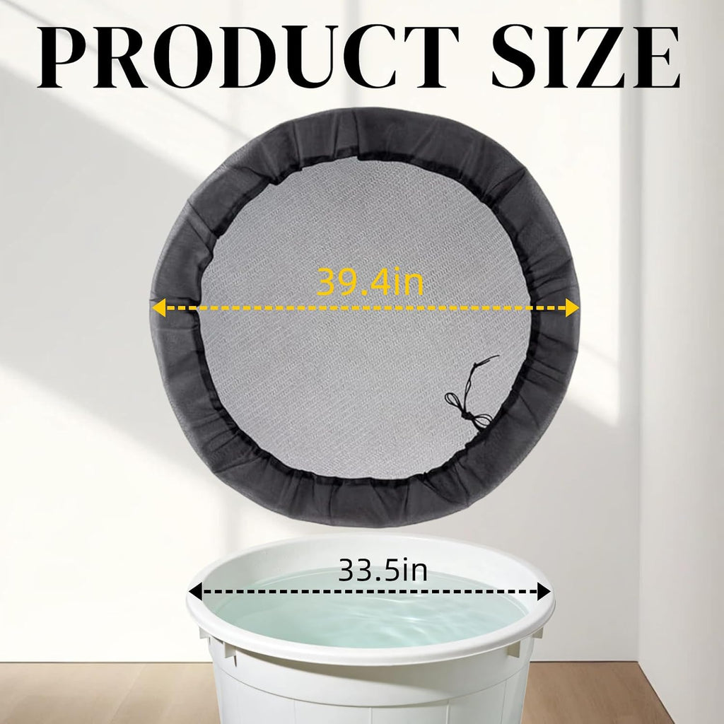 2-Pack Mesh Cover For Rain Barrels, 39 Inch Debris Cover With Drawstring, Outdoor Water Collection Bucket Protector Screen, Prevent Fallen Leaves For Garden, Yard, Eaves Downspouts