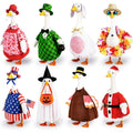 8 Set Porch Goose Outfits Holiday Goose Clothes - Valentine St. Patrick Easter Summer 4Th Of July Fall Halloween Christmas Lawn Porch Goose Clothing For Patio Yard Decor