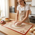Silicone Baking Pastry Dough Mat - 28X20Inch Extra Large Cookie Bread Rolling Mats Sheet, Nonstick Kitchen Counter Kneading Board, Thick Reusable Pie Cookies Pizza Fondant Making Matt With Measurement