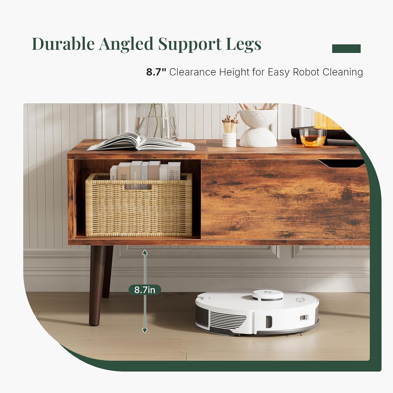 Wood Lift Top Coffee Table With Hidden Storage Compartment & Open Shelf, Multi-Functional Wooden Tabletop Dining Table For Living Room, Home Small Space