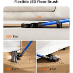 Nadaly Cordless Vacuum Cleaner, 550W 45Kpa 65Mins Vacuum Cleaners For Home, Stick Vacuum With Led Display, Anti-Tangle, Self-Standing, 8-In-1 Lightweight Vacuum For Hardwood Floor/Carpet/Pet Hair