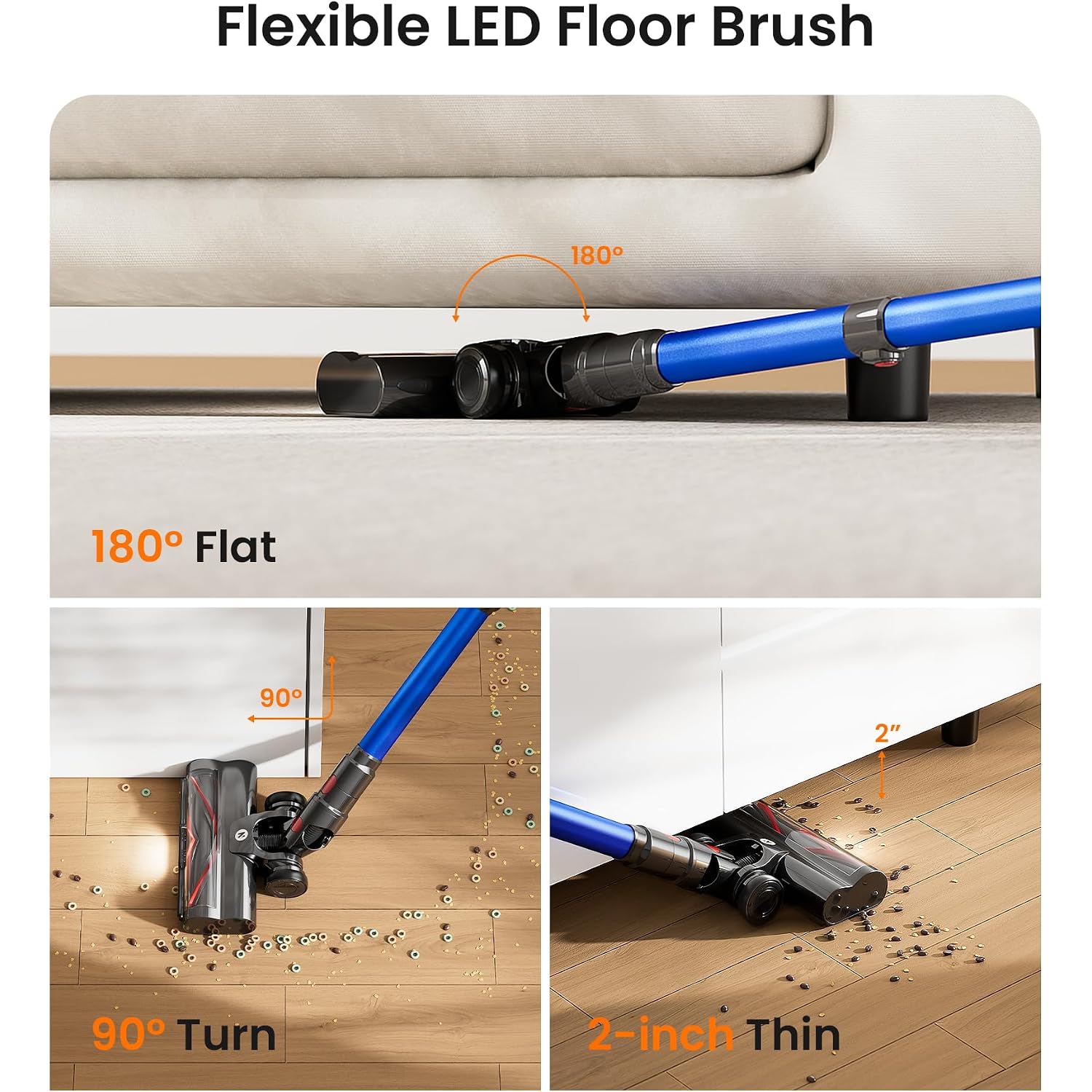 Nadaly Cordless Vacuum Cleaner, 550W 45Kpa 65Mins Vacuum Cleaners For Home, Stick Vacuum With Led Display, Anti-Tangle, Self-Standing, 8-In-1 Lightweight Vacuum For Hardwood Floor/Carpet/Pet Hair