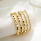 Eaciy Gold Bracelets for Women, 14K Gold Plated Beaded Bracelets Gold Strand Bead Ball Bracelet Stack Set Adjustable Bracelet Set Waterproof Jewelry for Women Gifts Non Tarnish