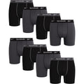 Reebok Mens Boxer Briefs - 8 Pack 6" Inseam Moisture Wicking Performance Mens Underwear Boxer Briefs With Contour Pouch