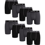 Reebok Mens Boxer Briefs - 8 Pack 6" Inseam Moisture Wicking Performance Mens Underwear Boxer Briefs With Contour Pouch