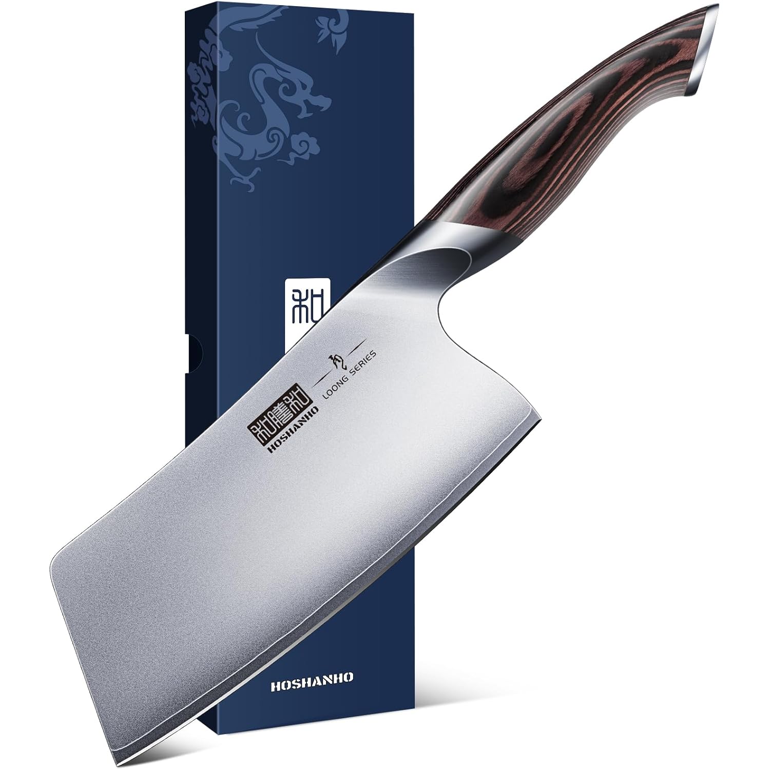 HOSHANHO Cleaver Knife 7 Inch, Ultra Sharp Japanese High Carbon Steel Vegetable Meat Cleaver, Multifunction Chopper Butcher Knife for Home Kitchen and Restaurant