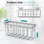 HLOOL Sponge Holder for Kitchen Sink, Kitchen Sink Sponge Holder,Sink Caddy,Dish Soap Holder （Mat Silver）