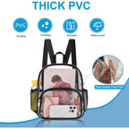 Busiuw Clear Backpack for Stadium Events Clear Backpack 12x12x6 with Front Pocket for Concert Sport Fashion Women Backpack Events Work Travel