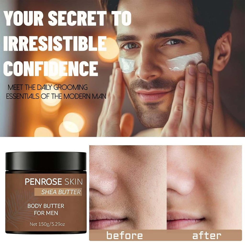 Body Butter, Penrose Skin Body Butter For Men, Scents Body Cream With Shea Butter, Cocoa Butter & Coconut Oil, Hydration That Hits & Long-Lasting Scent & Non-Greasy (1 Pcs)