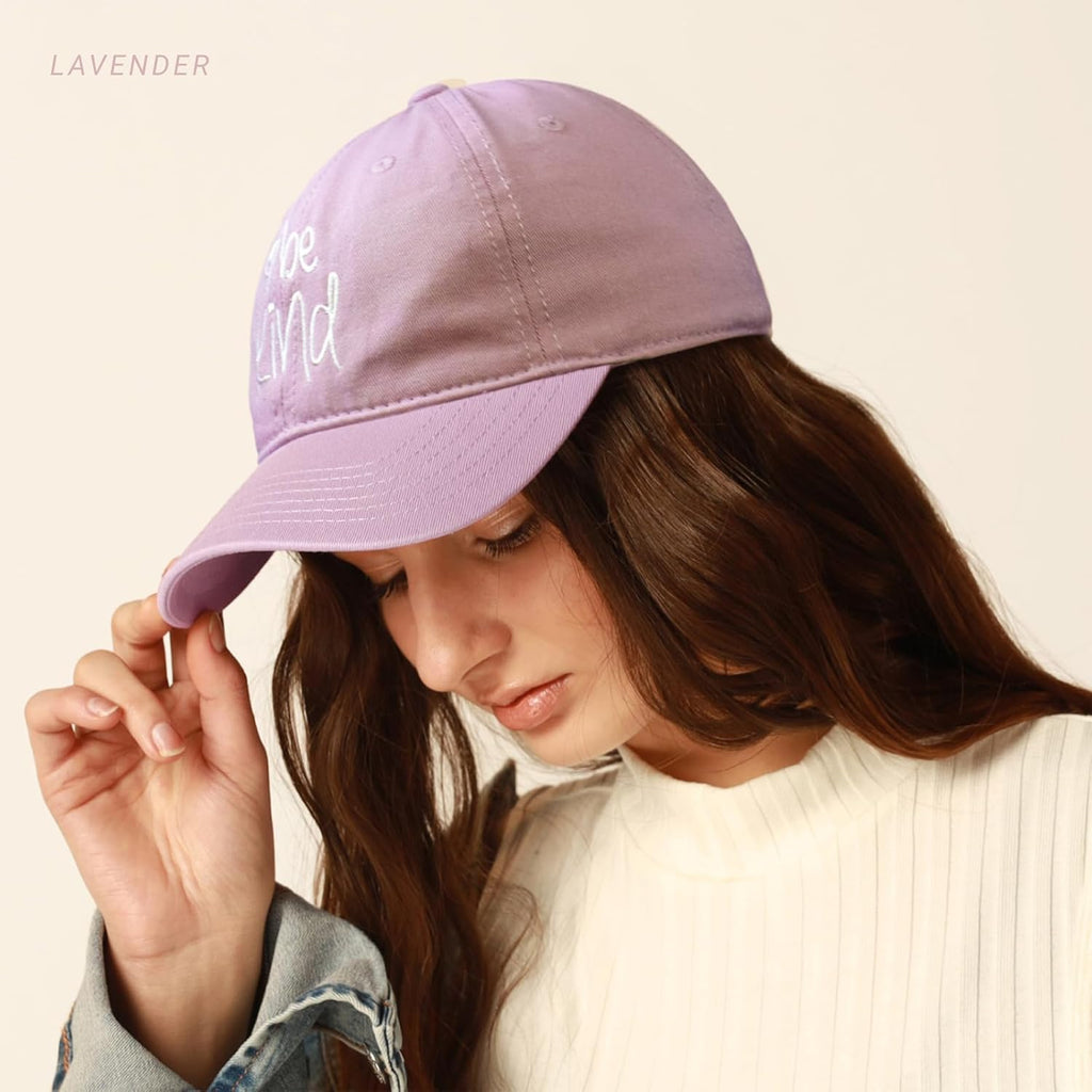 CHOK.LIDS Be Kind Trendy Womens Baseball Cap Unisex Fashion Cotton Polo Style Fun Inspirational Saying Seasonal Headwear