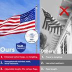 Phitric Flag Pole, Tangle Free Spinning Stainless Steel Rustproof Flagpole For 3X5 Sports Fan Outdoor Flags For Outside House (Silver, 5Ft, Without Bracket)