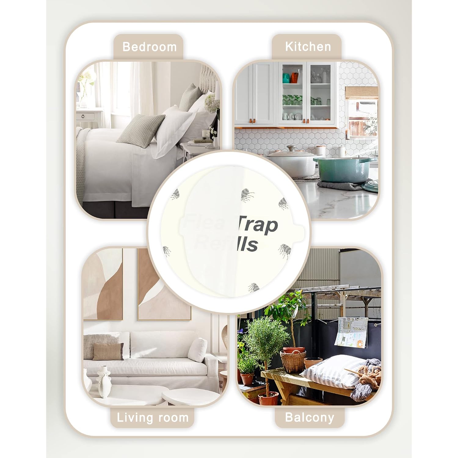 20 Pack Flea Trap Refill Discs Replacement Glue Boards, 7.1" Sticky Pads For Most Models Flea Bed Bug Traps For Inside Your Home