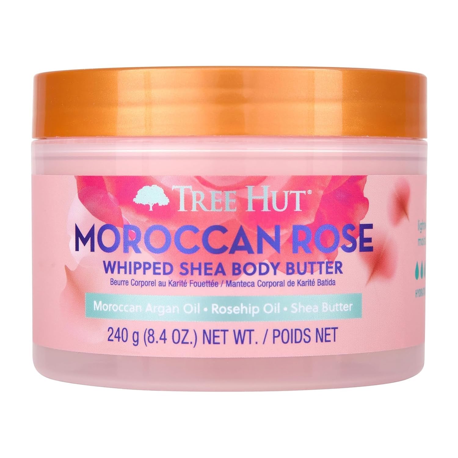 Tree Hut Moroccan Rose Whipped Shea Body Butter, Hydrating & Nourishing Body Lotion With Natural Oils, Moisturizer For Soft & Smooth Skin, 8.4 Oz