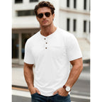 Magcomsen Men'S Henley Short Sleeve Shirt Cotton Lightweight Tee Shirts Casual Summer Basic Tees With Pocket