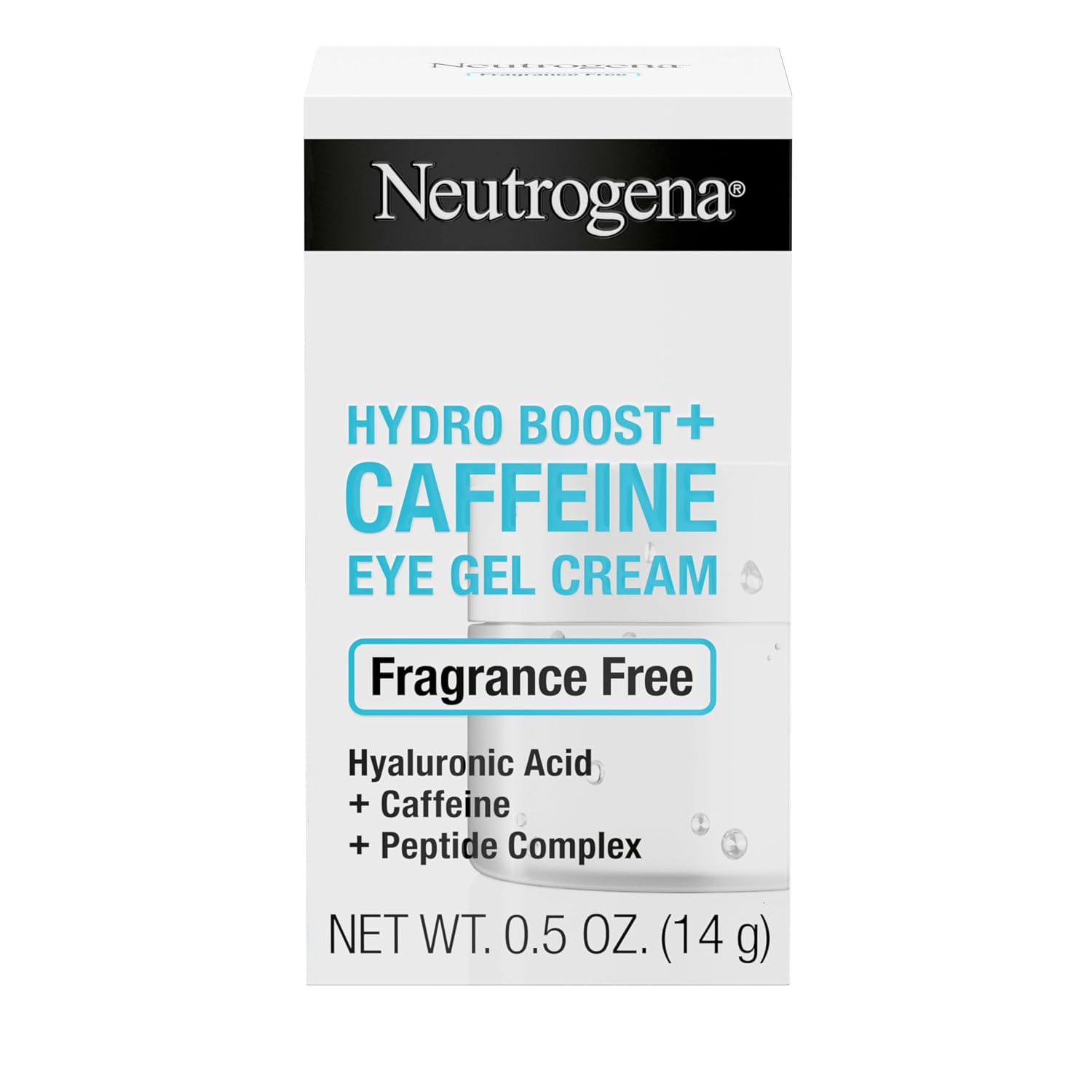 Neutrogena Hydro Boost + Eye Cream For Dark Circles & Puffiness, Under Eye Cream With Caffeine, Hyaluronic Acid And Peptides, Fragrance Free, 0.5 Oz