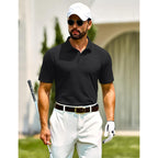 Cotrasen Men'S Polo Shirts Short Sleeve Soft Cotton Pique T-Shirts 3 Buttons Classic Fit Casual Performance Golf Shirts