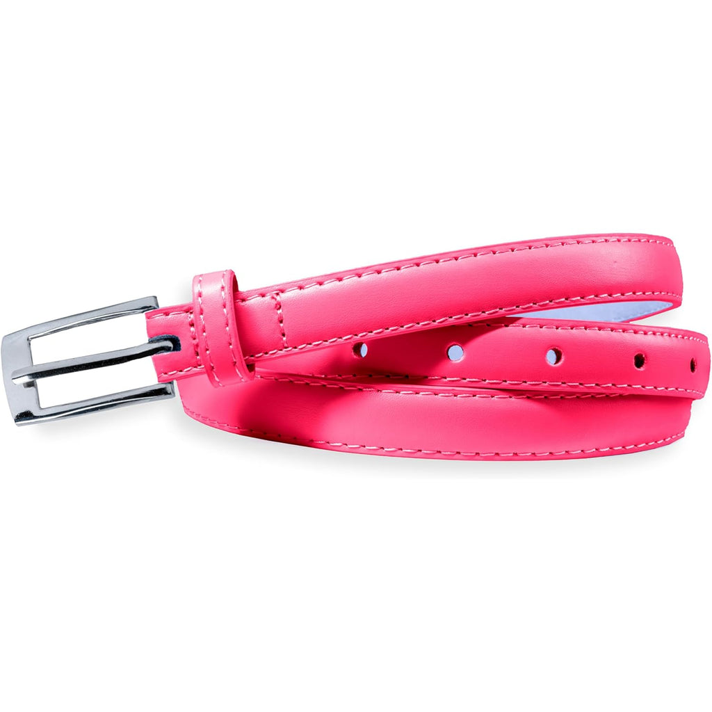 Belle Donne Belt Women, Skinny Dress Belt, Silver Polished Buckle, For Womens Clothes and Fine Dresses, Classy Style