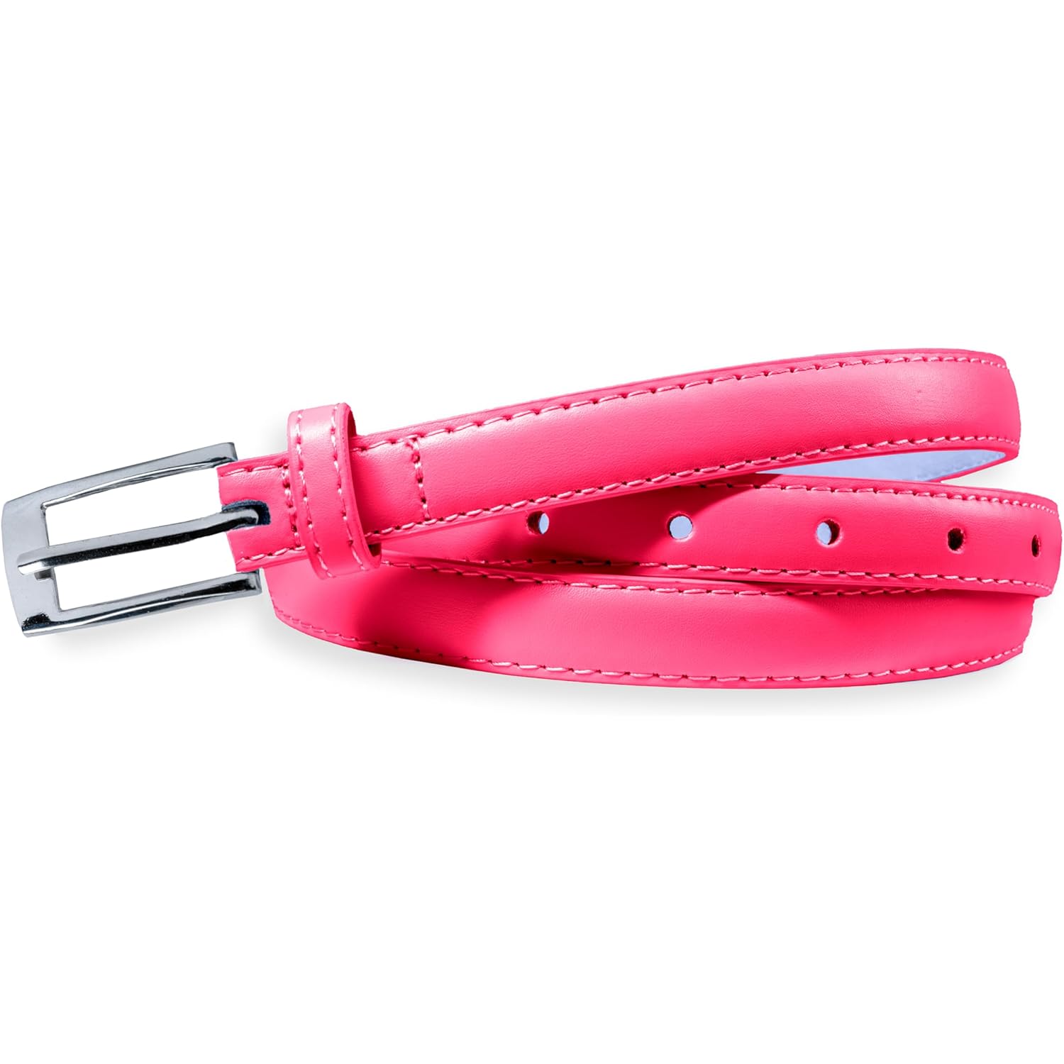 Belle Donne Belt Women, Skinny Dress Belt, Silver Polished Buckle, For Womens Clothes and Fine Dresses, Classy Style