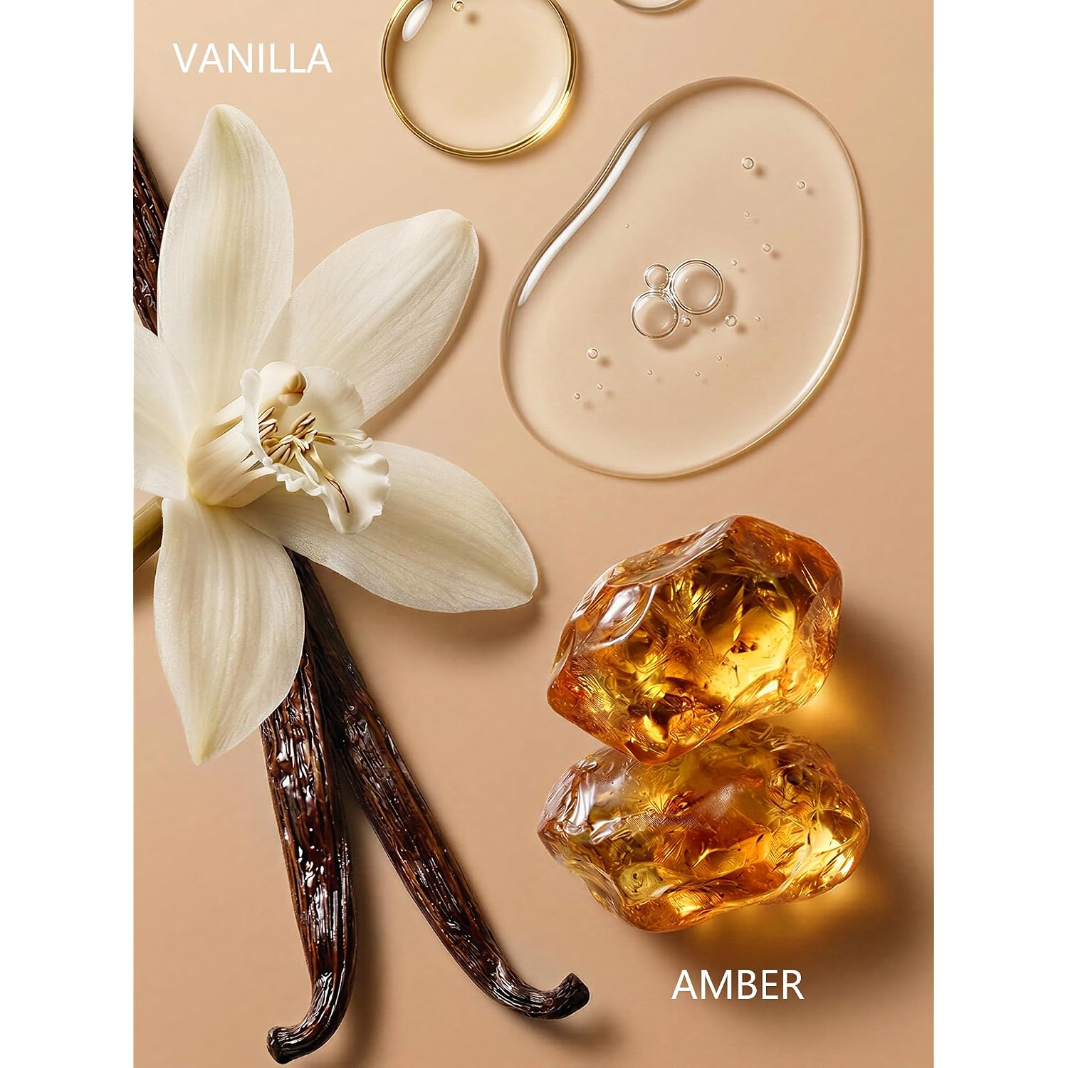Amber Vanilla Pheromone Perfume Oil For Women, Long Lasting Extrait De Parfum Roll On With Clip-On Keychain, Alcohol Free Portable Travel Size Fragrance For Date Night & On-The-Go, 0.34 Fl Oz