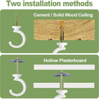 Ceiling Hooks For Hanging Plants - 2 Pack Heavy-Duty Metal Swag Hooks | Metal Hooks Hold Hanging Plants And Lights From Ceilings Or Walls Indoors Or Outdoors; Mounting Hardware Is Included.