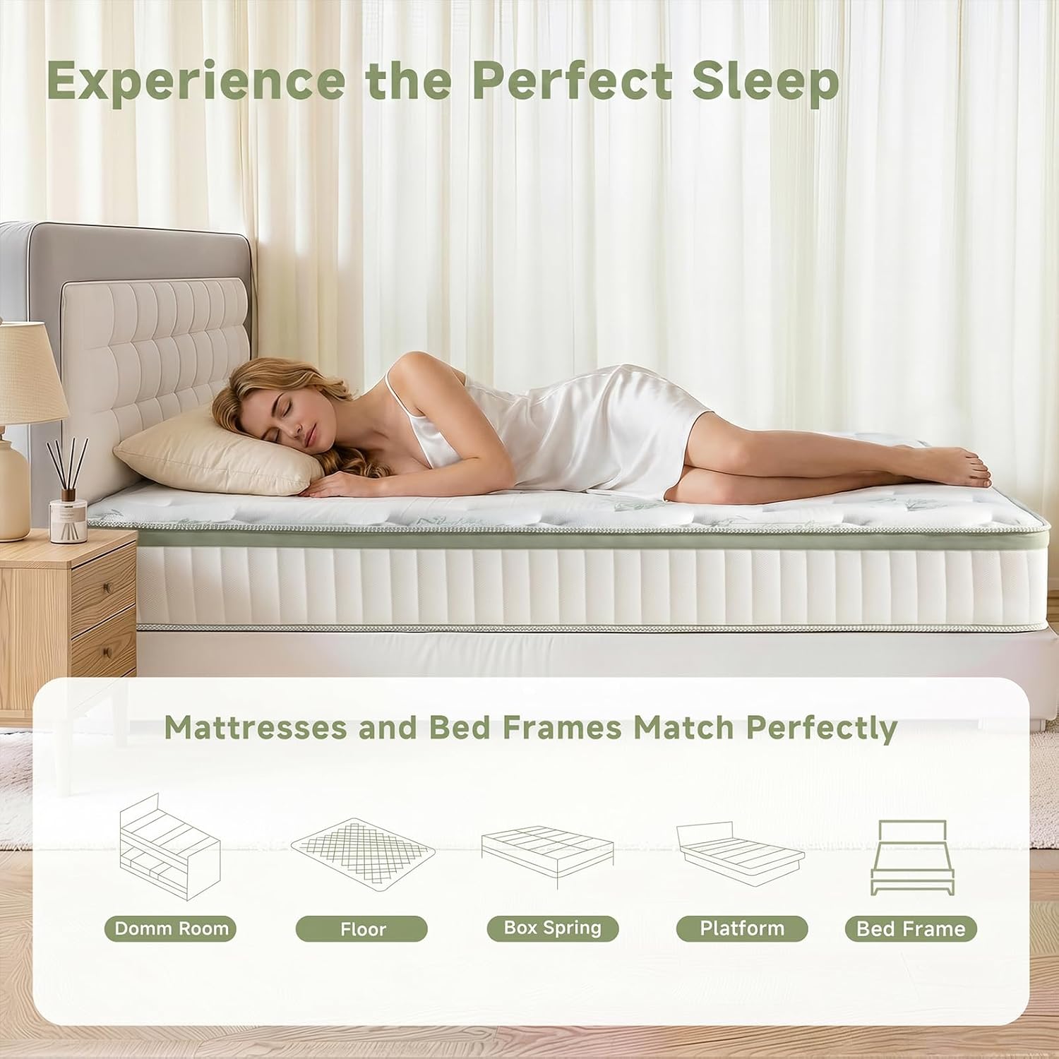 Queen Mattress 12 Inch,Medium Firm Hybrid Queen Size Mattress In A Box, Memory Foam With Individual Pocket Springs, Upgrade Zoned Support, Motion Isolation&Pressure Relief, Certipur-Us