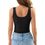 Gkbk Womens Backless Henley Tank Tops Scoop Neck Low Cut Sexy Casual Slim Fit Sleeveless Ribbed Summer Cami Shirts