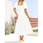 Zesica Wedding Guest Dresses For Women Summer 2026 Boho Floral Midi Dress Flowy Beach Vacation Graduation Long Dresses