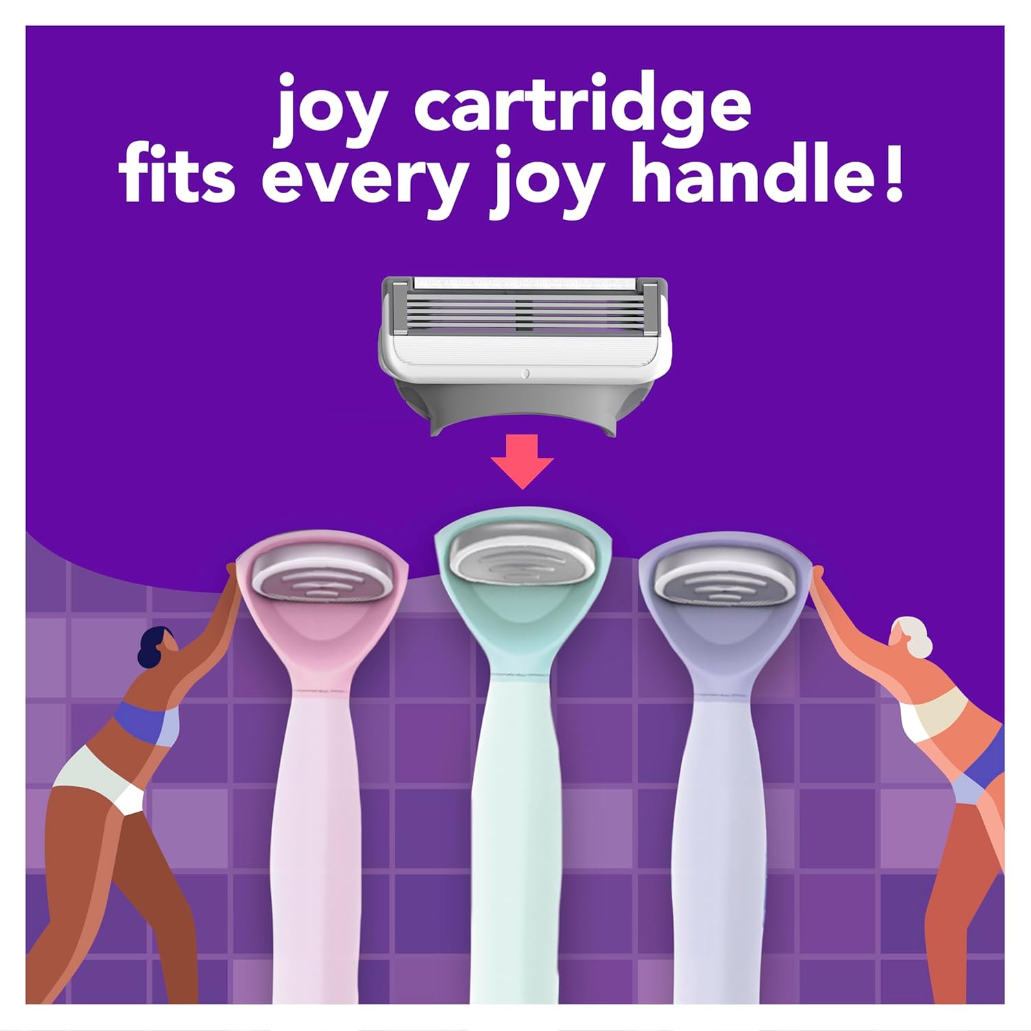 joy razor blade cartridge refill for women, 4 blade refills