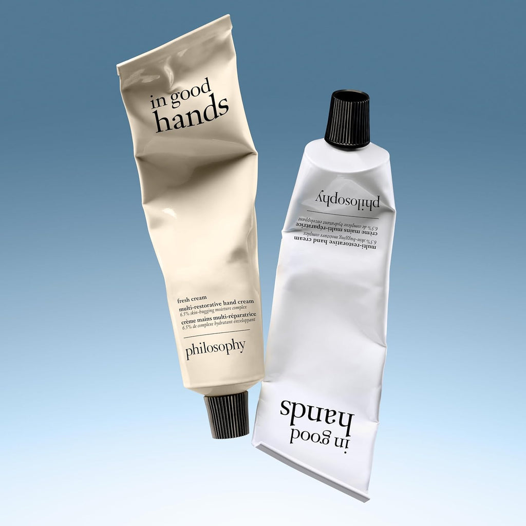 philosophy in good hands multi-restorative hand cream - with vitamin C & niacinamide - plumps & smoothes crepey skin - reduces the appearance of dark spots - transfer-proof & non-greasy formula