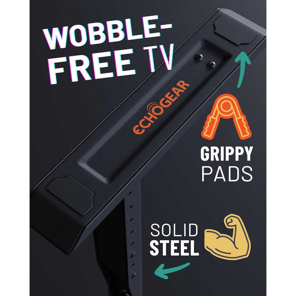 Echogear Universal Tv Stand - Fits 49” To 77” Tvs Up To 100Lbs - Adjustable Height & Wobble-Free Design - Flat Base Compatible With Soundbars