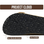 Project Cloud 100% Genuine Leather Footbed Sandals For Women 2026 Comfortable Beach Essentials Womens Sandals Memory Foam Vacation Essentials Slides For Women Footwear (Santorini)