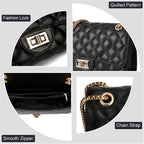 Gladdon Quilted Crossbody Purse For Women Trendy Shoulder Bags | Stylish Shoulder Purse,Quilted Pattern,Structured Bag,Chain Strap,Spacious Enough,Casual And Dressy Outfits,Any Occasion