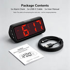 2-In-1 Battery & Usb Dual Operated Alarm Clock, Portable Cordless Digital Clocks With Dual Alarms, Big Number,5 Dimmers, 4 Volumes, Snooze, Battery Powered