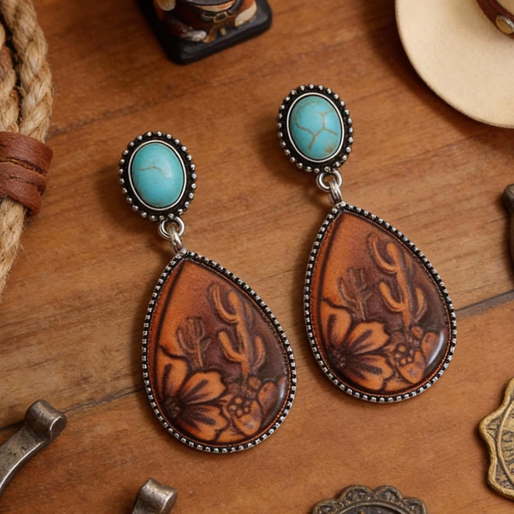 Western Earrings Outfit for Women Turquoise Boot Dangle Earrings Western Jewelry Country Concert Outfits for Women Dress Cowboy Chic Rodeo Outfit Shirts Dress Accessories