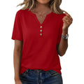 Xieerduo Womens Summer Tops Short Sleeve Henley Shirts Casual V Neck T Shirts Business Work Blouses Dressy 2026