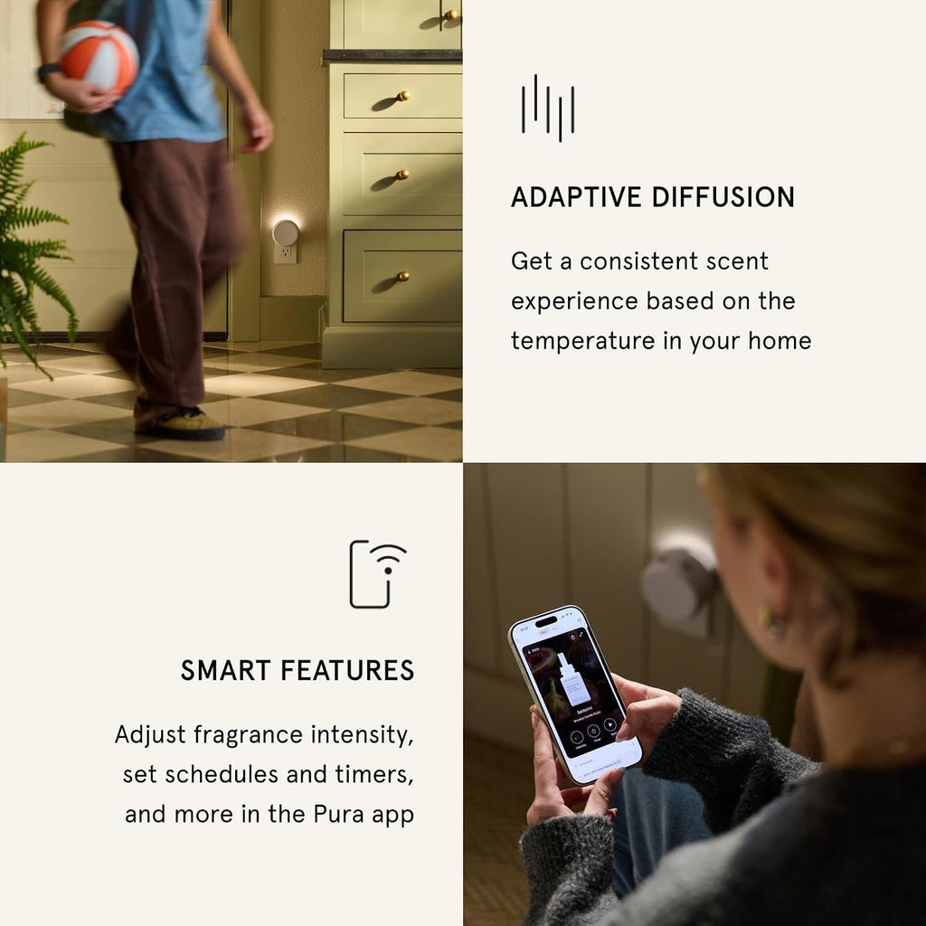 Pura Smart Home Scent Refill - Long-Lasting Premium Fragrance Per Refill - Clean Diffuser Fragrance For Home, Office & Apartment - 2 Pack, Linens & Surf