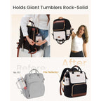 Lovevook Laptop Backpack For Women With Giant Tumbler Holder Pocket, 15.6 Inch Travel Work Backpack Purse For Nurse Teacher, Waterproof Bag College Bookbag Casual Daypack