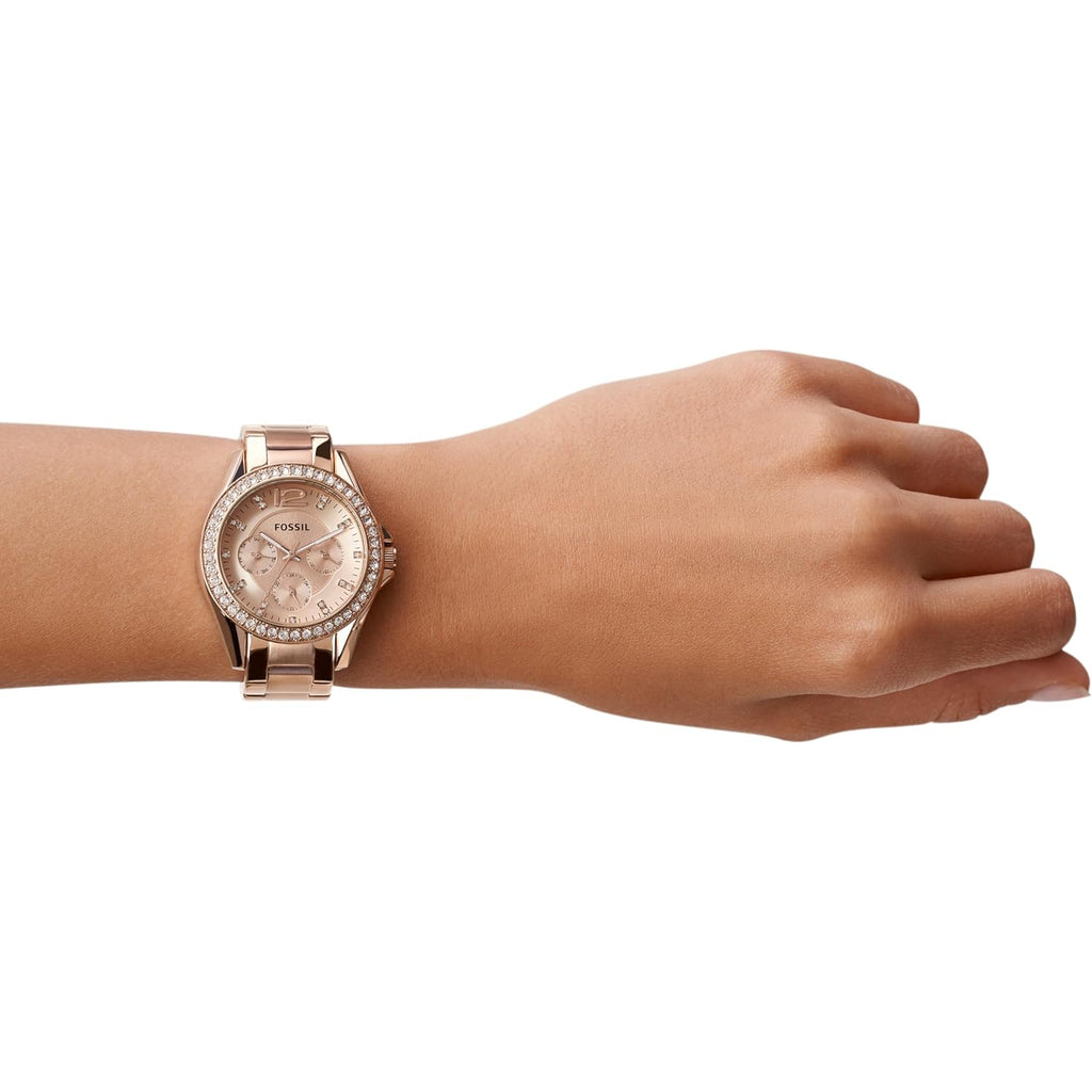 Fossil Women's Watch, Riley Quartz Stainless Steel Multifunction Watch for Women