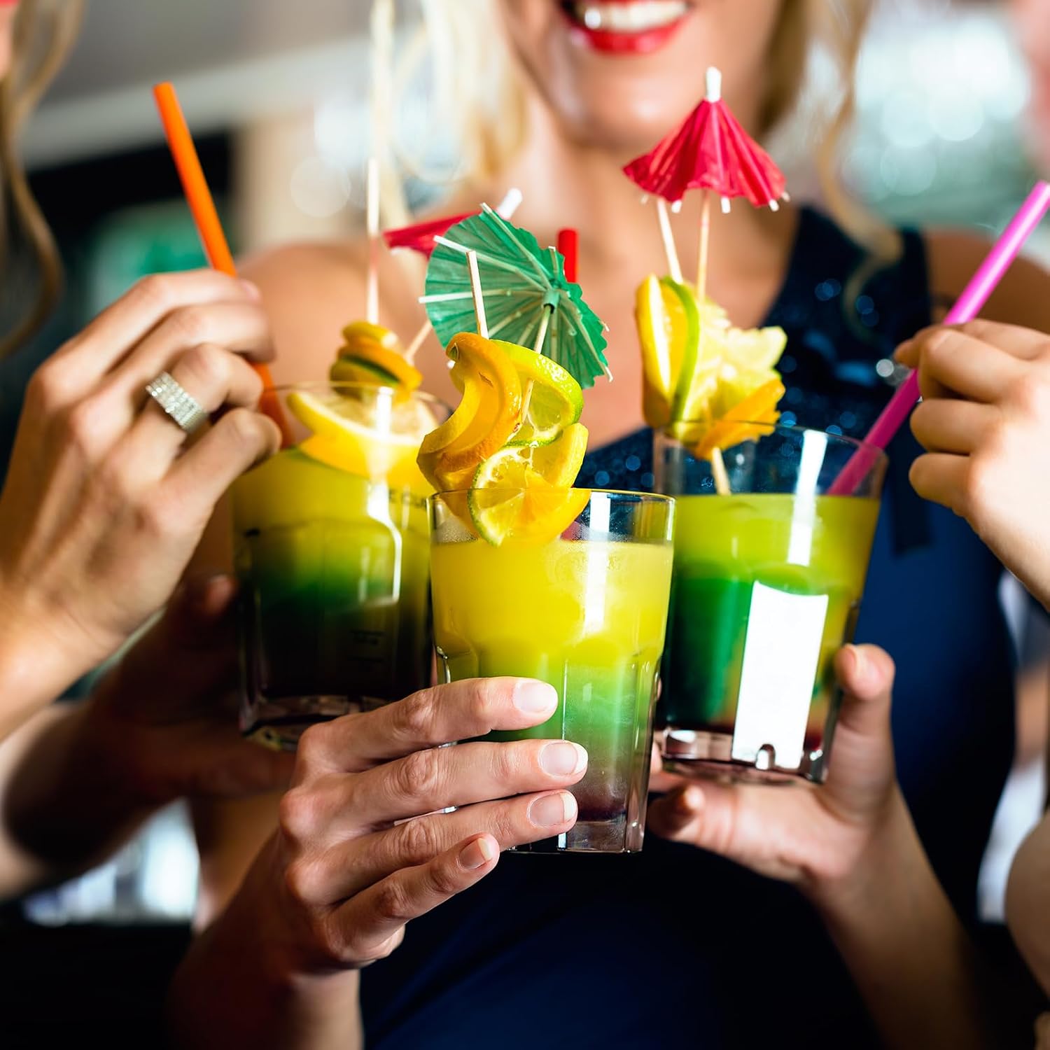 120 Pack Smoothie Straws, 10.3 Inches Straws Disposable, Milkshake Plastic Straws In Assorted Bright Colors