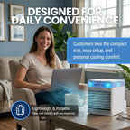 Arctic Air Pure Chill 2.0 Evaporative Air Cooler By Ontel - Powerful, Quiet, Lightweight And Portable Space Cooler With Hydro-Chill Technology For Bedroom, Office, Living Room & More,Blue